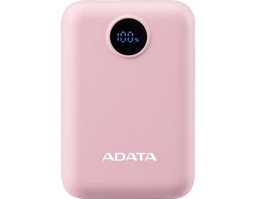 Adata PowerPack P10022-12 Pink 10000mAh, 2x USB-C, 1x USB-A Ausgang