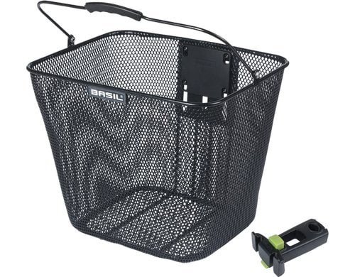 Basil Bilbao KF incl. Lenkerrohrhalter Lenkerkorb, 28x26x22cm, schwarz