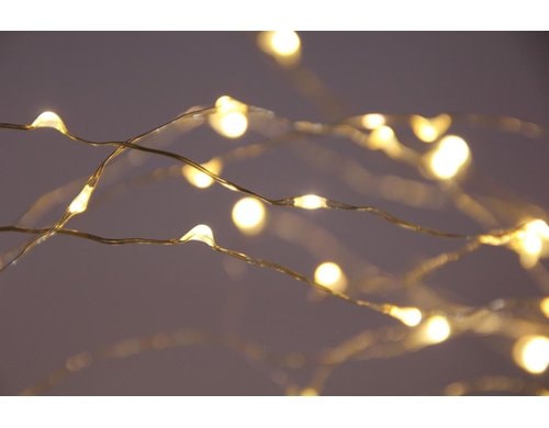 Dameco LED Micro Draht Lichterkette 390cm LED ww, inkl. Timer 6/18h, exkl. 3x AA