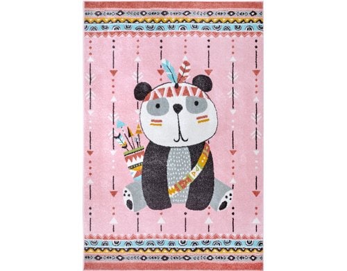 Hanse Home Kinderteppich Panda 100% Polypropylen, 120x170x0.7cm, Rosa