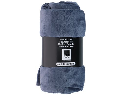 Arti Casa Wohndecke Flanell, 200x150 cm (LxB), Blau