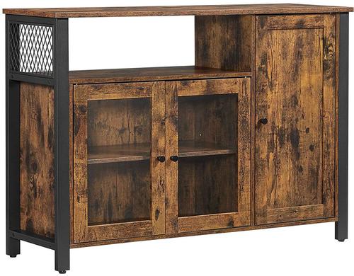 Vasagle Sideboard mit 3 Türen Holz, Stahl,110x33x75cm(LxBxH),Traglast ver Vasagle Sideboard mit 3 Türen Holz, Stahl,110x33x75cm(LxBxH),Traglast ver