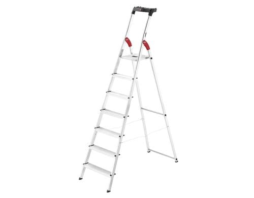 HAILO 7 Stufen, mit Arbeitsschale Alu Haushaltsleiter L60