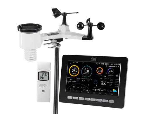 dnt WiFi-Wetterstation WeatherScreen PRO inkl. Funk-Solar-Kombisensor, Raumklimasens