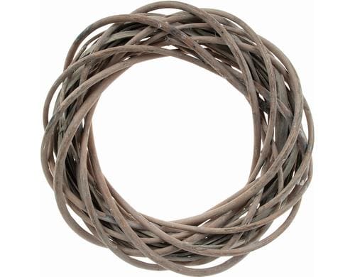 Opiflor Weidenkranz Gabriela, Grau geflochten, 20x5 cm (DxH), Innen D: 10 cm