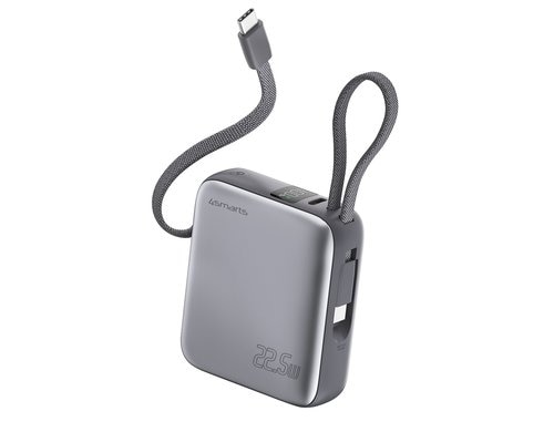 4smarts Powerbank Pocket Dual Cord 10000mAh, 22.5W, integr. Ladekabel, PD3.0