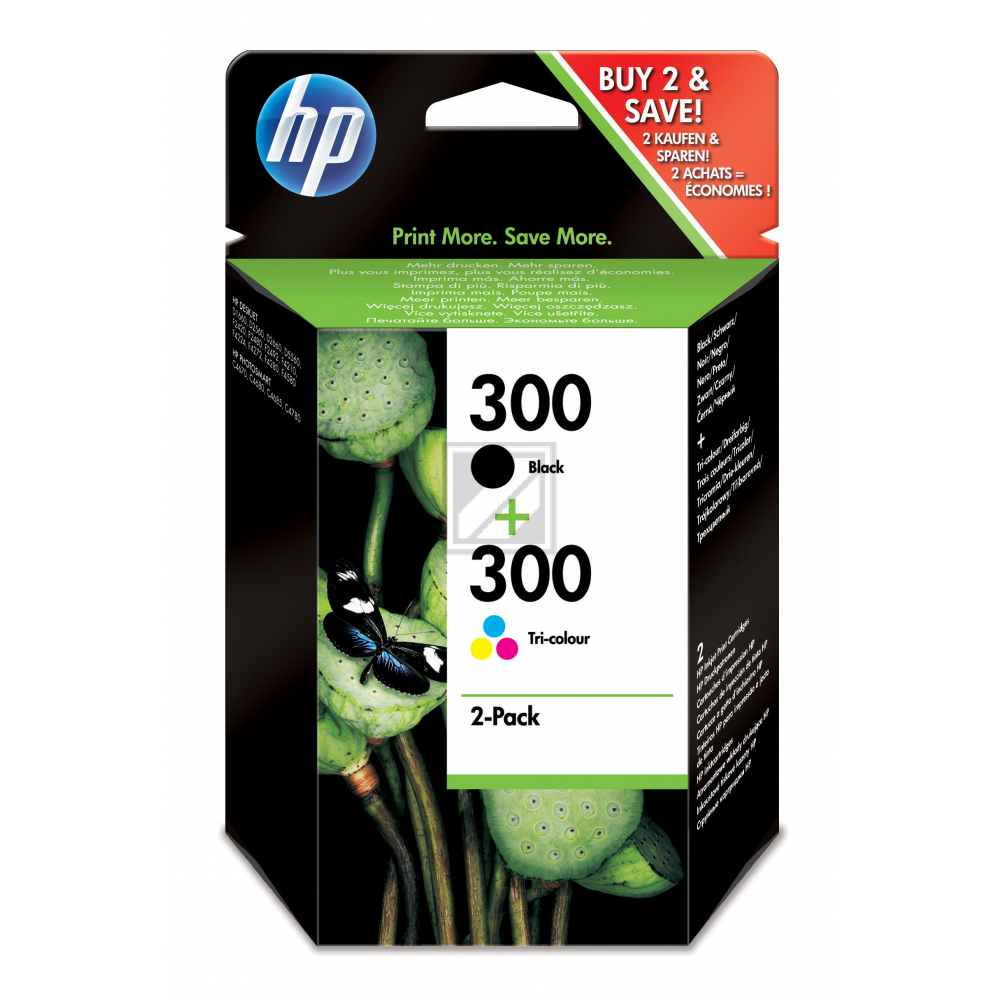 HP Combopack Nr. 300 - 4 Farben (CG846EE) je 4ml, Seitenkapazität: ~ 200 Seiten