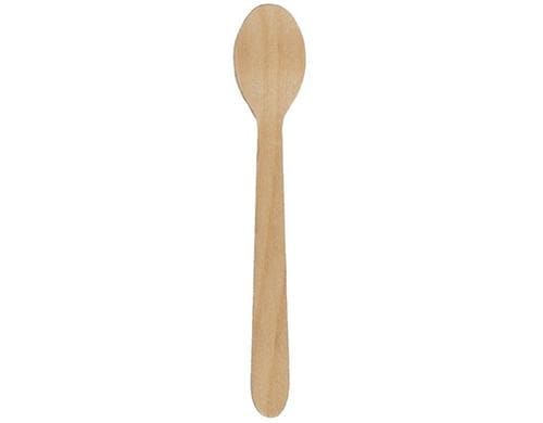 Einweg-Holzbesteck, Kaffeelöffel 100 Stk,gewachst,braun,110 mm