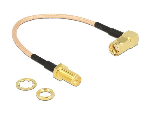 Delock RP-SMA Buchse zu RP-SMA-ST 16cm e Antennen Verlängerungskabel für 2.4 / 5Ghz