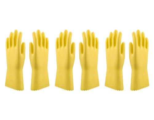 Edi Baur Latexhandschuh M gelb Kit Latex, Baumwolle, 1 Paar