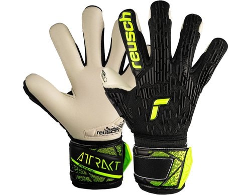 Reusch Attrakt Freegel Gold JR Finger Sup Grösse: 5, Farbe: black/safety yellow