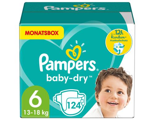 Pampers Baby Dry Gr.6 Extra Large 13-18kg MonatsBox 124Stk.