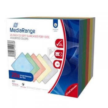 CD / DVD Retail Pack 20er Slimcase Color 4x blau, gelb, weiss, orange und rosa