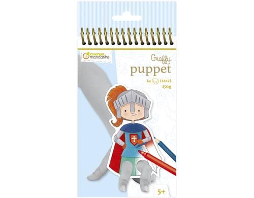 Avenue Mandarine Graffy Puppet 24 Blatt, 250 g/m², Ritter und Drachen