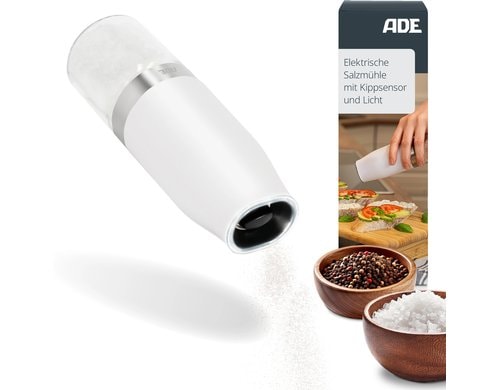 ADE elektrische Salz- und Pfeffermühle weiss