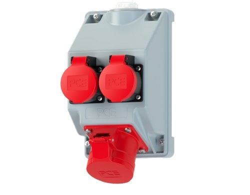Spälti Wandsteckdosenkombination COMBO-POL2 16/5 IP44 2xT25