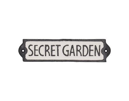 Esschert Design Türschild secret garden Gusseisen, 21.2x0.8x5.1 cm (LxTxB)