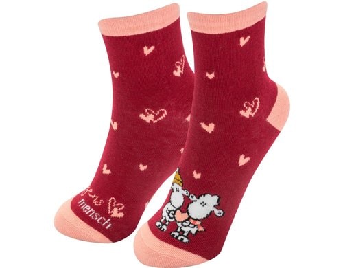 Sheepworld Zaubersocken Frauen Herzen Grösse 36 - 40, waschbar (40 Grad)