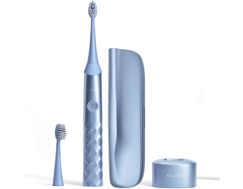 Ailoria Schallzahnbürste Shine Bright Set Aqua Blis inkl. 2 Ersatzköpfe und Reiseetui