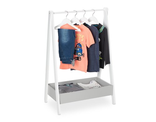 relaxdays Kindergarderobe Grau/Weiss