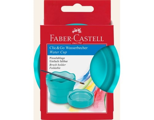 Faber-Castell Wasserbecher clic&go zusammenfaltbar, türkis