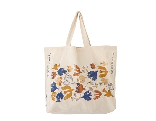Bloomingville Einkaufstasche gemustert 17x40x16 cm (BxHxT), 100% Baumwolle
