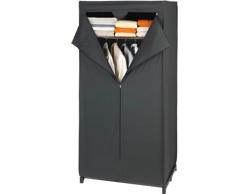 Wenko Kleiderschrank Deep Black mit Ablage (B x H x T): 75 x 160 x 50 cm