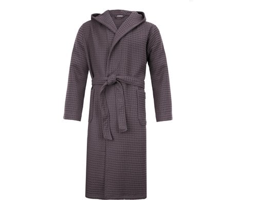 Möve Bademantel Piquée 100% Baumwolle, Graphite, Grösse: L