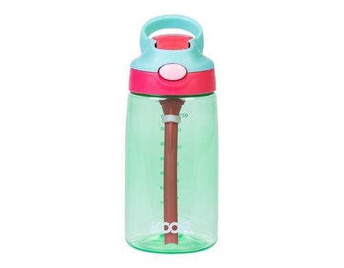 KOOR Flasche Kinder 450ml Grün Tritan+PP+Silikon, 7x7x17cm