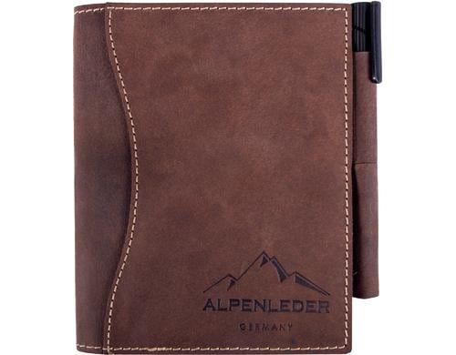 Alpenleder Notizbuch Goethe A6, liniert, Büffelleder braun