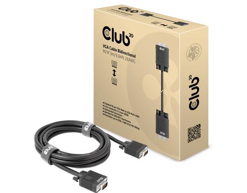 Club 3D, VGA-Kabel Bidirektional Kabel, 3 Meter