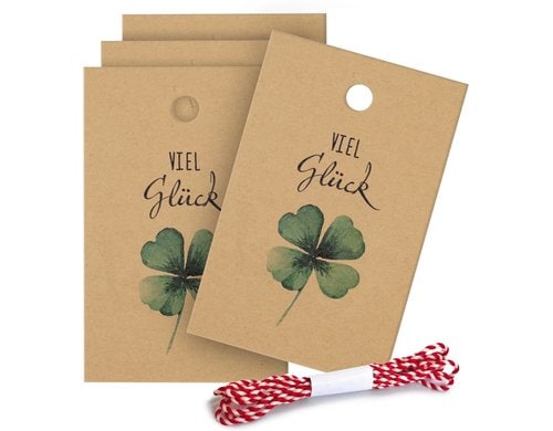 B+C Geschenkanhänger 5-teilig Viel Glück