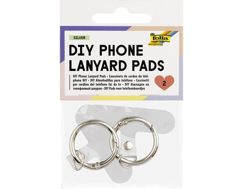 Folia DIY Phone Lanyard Pads 2 Stück, silber