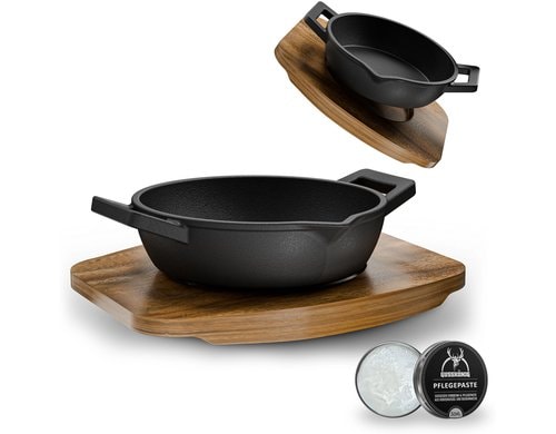 Eingebrannte runde Mini-Pfanne 2 set