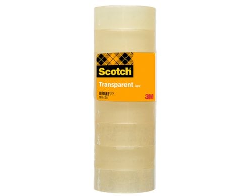 3M Scotch Klebeband 508, transparent 19 mm x33 m, 8 Rollen