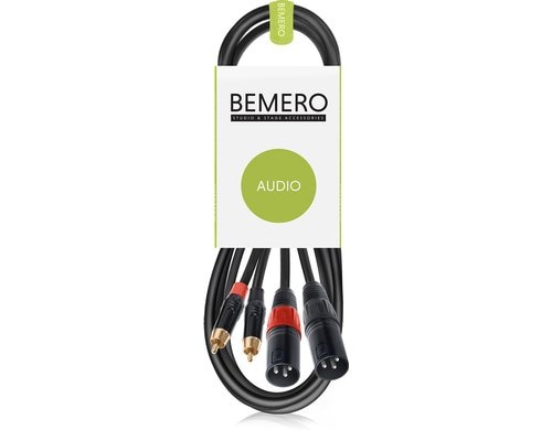 Bemero BAC2545-150BK 2x XLRm - 2x RCAm 1.5m Audio-Verbindungskabel, schwarz, M-Serie