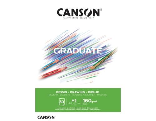 Canson Block Graduate Zeichnen weiss A5 160g/m2, 30Bl, leicht gekörnt, FSC