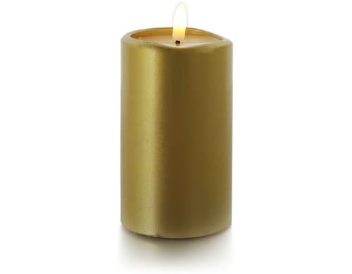 balthasar LED Kerze Novita mittel gold LED ww, 125 x 75mm, Timer, exkl. Batterie