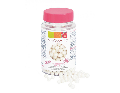 ScrapCooking Dekozucker Perlen Weiss 55 g
