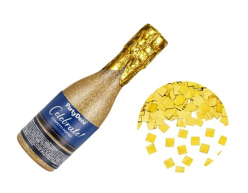 Partydeco Konfettikanone Champagner gold, 20.5 cm