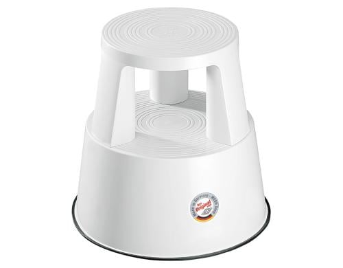 WEDO Rollhocker Step weiss aus bruchfestem Kunststoff