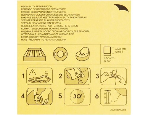 Bestway Strapazierfähiger Reparaturflicken 6,5 x 6,5 cm, 10 Stück