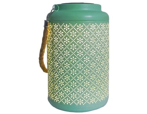 Dameco LED Solar Laterne grün H:25.5cm inkl. LED warmweiss, solar panel