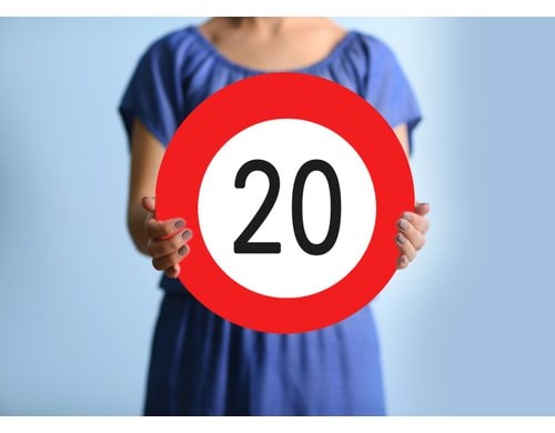 Trendcompany Verkehrsschild 20. Geburtstag, 45 cm