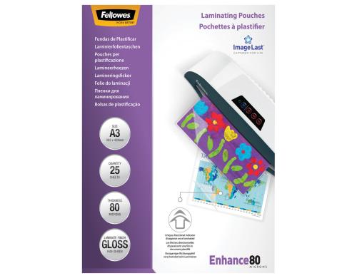 Fellowes Laminierfolien A3, 80 Mikron 25 Stück, 303x426mm