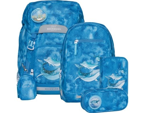 Beckmann Schulrucksack Classic Set Ocean, 6-teilig