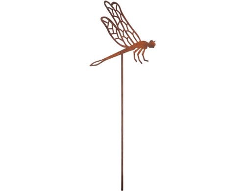 Esschert Design Stecker Libelle Weichstahl, Rost, 10.2x0.4x38 cm (LxTxH)