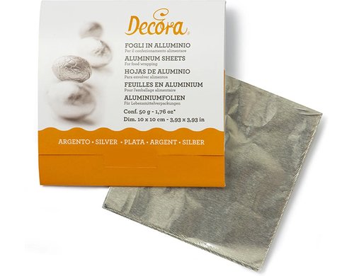 Decora Aluminiumfolie silber 150 Blatt Stück