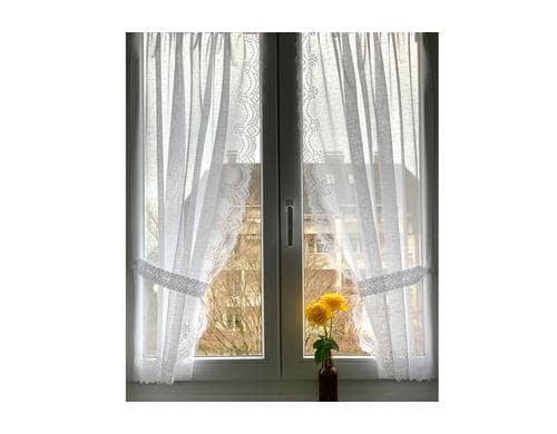 Hubatka Spitzen-Vitragen, 95x130cm 2 Stück, Weiss, 100% PES, mit Borte