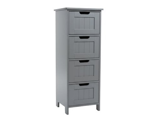 relaxdays Badezimmerschrank mit 4 Schubl. MDF, China, Grau